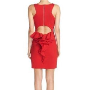 XSCAPE Ruffle Back Stretch Sheath Dress